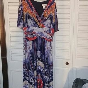Multicolored dress. Maxi length size 18